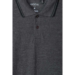 Polo anti-rides pour hommes, respirant, compressé, solide, motif charbon de bois, tricot d'élasthanne en soie, taille XL, marque privée, ODM Sup - Product Image 2