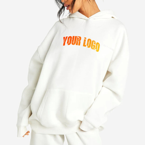 MOQ bajo sudaderas con capucha de gran tamaño 100% algodón polar 320gsm peso pesado invierno Streetwear mujeres con capucha - Product Image 1