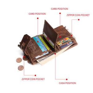 Porte-cartes de crédit minimaliste en cuir véritable pour hommes et femmes, format de poche, porte-cartes mince - Product Image 6