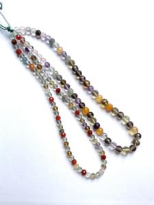 ลูกปัดพลอยผสมทรงกลมแบบเช็คเกอร์คัท 1 เส้น สำหรับทำเครื่องประดับชั้นดี - Product Image 6