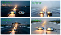 Feu indicateur LED de sortie rapide pour taxiway RETIL 8 pouces jaune encastré pour éclairage au sol des aéroports et aérodromes