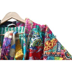 Veste de soirée formelle pour femmes, en coton doux matelassé à motifs floraux, respirante, écologique, séchage rapide, coton, automne/hiver - Product Image 3