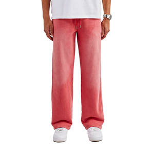 ชุดเซ็ตเสื้อฮู้ดดี้และกางเกงวอร์มย้อมสีแบบยูนิเซ็กซ์ ผ้าฝ้ายระบายอากาศ ชุดวอร์มสไตล์วินเทจสำหรับผู้ชาย - Product Image 3