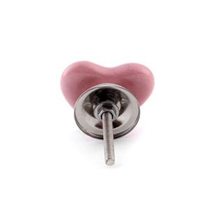 Shubham thân thiện với môi màu hồng gốm núm thủ công hình trái tim ngăn kéo kéo cho tủ bếp tủ quần áo sử dụng đồ nội thất - Product Image 3