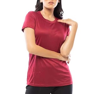 T-shirts d'été pour femmes de haute qualité conception personnalisée couleur unie respirant à manches courtes vêtements écologiques nouveauté bas - Product Image 3