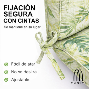 Cuscini per Sedie da Giardino 120x55x8cm, Comodi Cuscini da Esterno Leggermente Idrorepellenti con Cinghie di Fissaggio e Imbottitura in Schiuma - Product Image 6