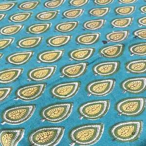 Jaipuri Nouvelle Arrivée Main Bloc Imprimé Coton Nappe Vert Jaune Floral Écologique Personnalisé pour La Maison ou Hôtel - Product Image 5
