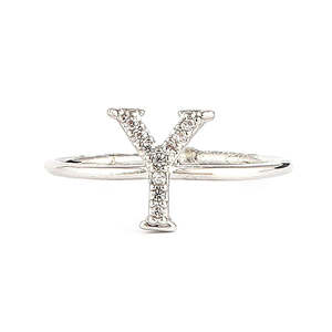 Anillo de Dedo con Letras del Alfabeto para Mujer - Plata - Plateado - Product Image 2