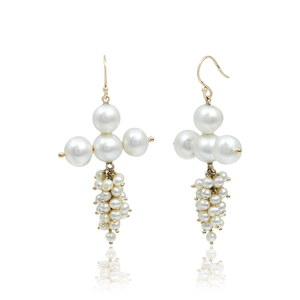 Classic <b>earrings</b> gold plated 925 sterling silver <b>pearl</b> gemstone drop <b>earring</b> for women jewelry - Product Image 4