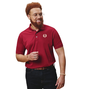 Polo Kappa Alpha Psi con stemma, colore rosso e crema, abbigliamento premium Nupe - Product Image 4