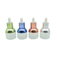 Flacons compte-gouttes en verre dépoli transparent 20ml 30ml avec bouchon multicolore or/argent/or rose – Contenants cosmétiques rechargeables