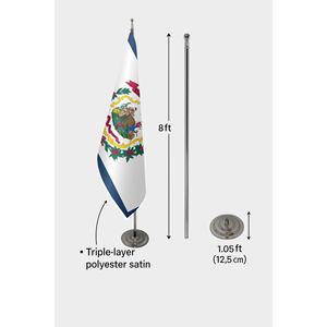 Bandera Personalizada de Virginia para Interiores, Estandarte Oficial con Impresión Digital, Hecho de Aluminio, Poliéster y Seda, para Seguros Automotrices y Educación - Product Image 5