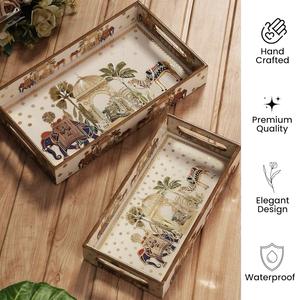 Bandeja de Servicio de Diseño con Recubrimiento de Esmalte de Madera MDF, Bandeja de Mesa de Alta Calidad para Hoteles y Restaurantes - Product Image 4