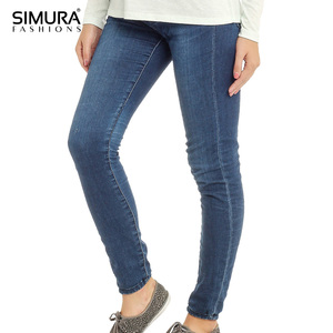SIMURA Women's Skinny Jeans Mid Waist Full Length <b>Denim</b> Casual <b>Stretch</b> Pants Autumn Style - Product Image 4