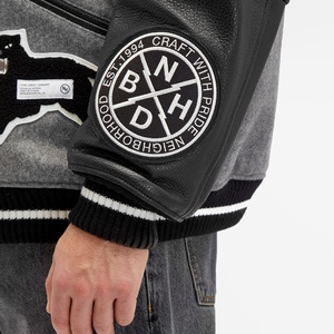 Veste universitaire imprimée typographie à manches en cuir pour hommes Letterman College Baseball Bomber Jacket Vente en gros - Product Image 3