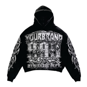Pull-over lourd unisexe à capuche surdimensionné avec fermeture éclair éponge française personnalisée en usine pour coton imprimé bouffant pour l'hiver - Product Image 4