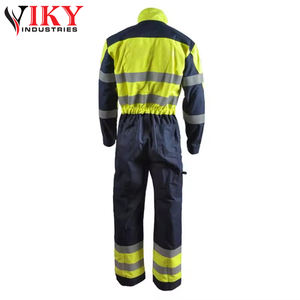 Ropa de seguridad, recién llegado, mono de algodón y poliéster, cinta reflectante de alta visibilidad, ropa de trabajo, traje de alta visibilidad de Viky Industries - Product Image 2