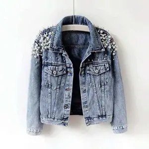 2024 Harga terbaik OEM wanita desain kustom warna Denim 100% katun jaket Jean untuk wanita dari Pakistan kualitas baik pabrik langsung