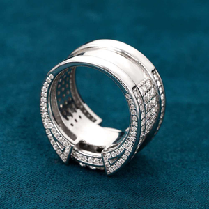 Bague en diamant éternité en argent 925 certifiée IGI avec pierre de moissanite VVS exclusive pour femmes pour les mariages et les fêtes - Product Image 4