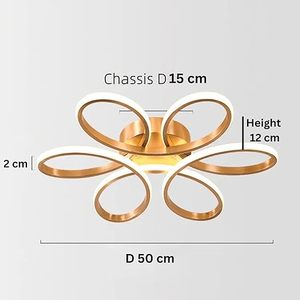 Lámpara de Techo Moderna de 23 Pulgadas y 60W con Control Remoto, 3 Niveles de Brillo Regulable, Diseño de Pétalos, Cubierta Acrílica Contemporánea - Product Image 2