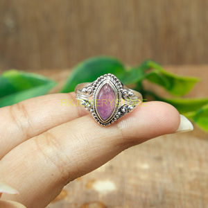 Natural Purple <b>Amethyst</b> Teardrop Gemstone 925 Sterling Silver Handmade Filigree Design <b>Ring</b> for Women - Product Image 3
