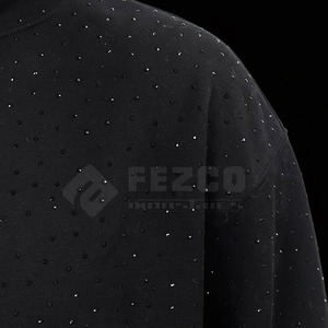 เสื้อฮู้ดแฟชั่นสำหรับผู้ชายผ้าโพลีเอสเตอร์/ ผ้าฝ้ายผสมไรน์สโตนผ้าโพลีเอสเตอร์สำหรับฤดูหนาว - Product Image 3