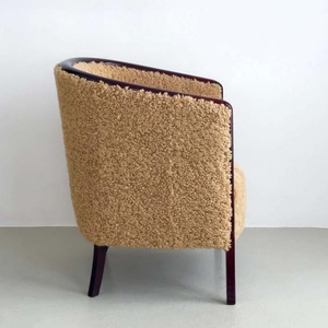 <span class=keywords><strong>Fauteuil</strong></span> lounge en peau de mouton artisanal, style danois du milieu du siècle, fauteuils art déco en peau de mouton et pieds en chêne - Product Image 3