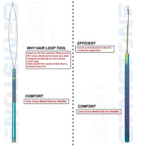 Kit de herramientas profesionales para extensiones de cabello: alicates para microperlas, aguja de bucle, pinzas para el cabello, tijeras y peine, color arcoíris completo - Product Image 5