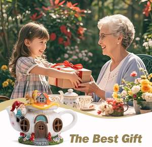 Lámpara Solar LED con Forma de Casa de Hadas de Champiñón, Decoración de Jardín, Estatua de Gnomo y Figura de Ardilla con Tetera, Regulable, para <span class=keywords><strong>Mujeres</strong></span> - Product Image 6