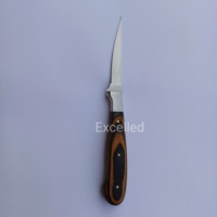 Couteau de cuisine artisanal de qualité supérieure en acier J2, couteau à fileter, couteau de chef avec étui en cuir, embout en acier et manche en bois Pakka