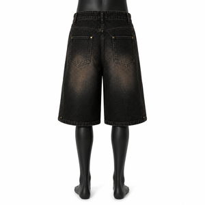 Pantalones Cortos de Mezclilla Anchos y Holgados para Hombre, con Logotipo Personalizado, de Alta Calidad, Estilo Vintage, Ropa Urbana, Jorts Desgastados, Fabricante - Product Image 2