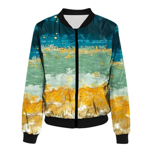 แจ็คเก็ตบอมเบอร์ผ้าแคนวาสแบบซับลิเมชั่นสั่งทำขายส่งสำหรับผู้ชาย กันลม ผลิตในปากีสถาน สีและโลโก้สั่งทำได้ - Product Image 6