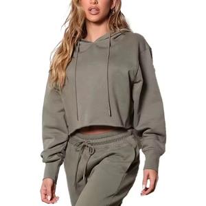 Sweat-shirt de jogging à capuche surdimensionné brodé ODM personnalisé lourd pantalon vintage à épaules tombantes 2 pièces sweat-shirt pantalon de survêtement blanc - Product Image 6