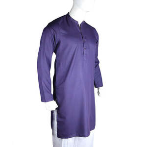 Kurta basique pour homme, coupe ajustée - Violet - Product Image 4