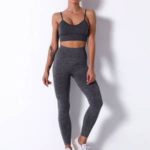 Vente chaude Ensembles de yoga pour femmes Vêtements de fitness en gros Vente directe d'usine Soutien personnalisé Vêtements de sport Ensembles de soutien-gorge et leggings - Product Image 5