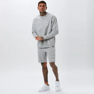 Nueva moda de manga larga con capucha y pantalones cortos Jogger Set Sudadera con capucha y pantalones cortos Conjuntos de dos piezas Chándal de hombre - Product Image 4