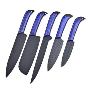 Nouveauté Couteau à pain en acier inoxydable Manche bleu Pour la maison et les restaurants Ensemble de couteaux de chef avec manche en bois Lame personnalisée - Product Image 1