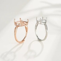 Bague semi-montée en argent sterling 925 véritable 10x14mm avec sertissage de griffes ovales vierges Bijoux faits main personnalisés Fournisseurs de gros