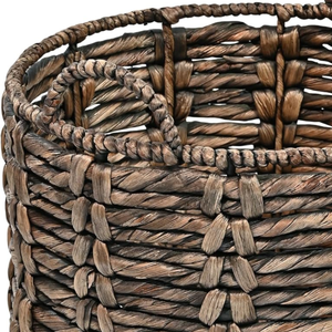 ตะกร้าใส่น้ำผักตบชวาสีน้ำตาลเข้มตะกร้าหวายสำหรับใส่ของตกแต่งบ้าน - Product Image 3