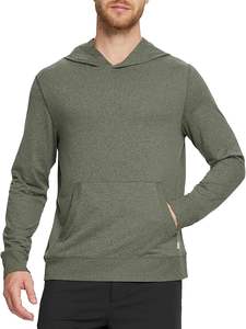 Sudadera con Capucha de Invierno para Hombre, Diseño Sólido de Forro Polar, Corte Regular, Prenda Teñida, Mezcla de Poliéster/Algodón, Secado Rápido - Product Image 3