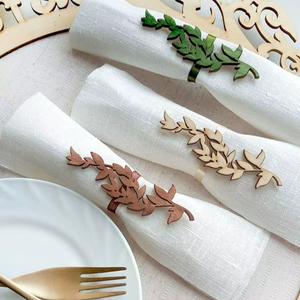 Eco-Friendly <b>Wooden</b> <b>Napkin</b> <b>Rings</b> with Customizable Design for Home Hotel Restaurant Party Occasions - Product Image 2