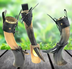 Meilleure qualité corne à boire naturel haute vente boeuf Viking corne à boire avec support corne tasses en gros usine directe tasse à vin - Product Image 6