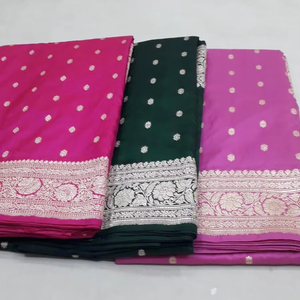 Sari de seda pura 100% hecho a mano Premium, telar manual de seda suave, regalo elegante de excelencia para ella, Sari de moda étnica - Product Image 1