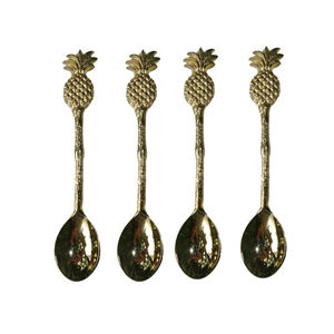 Ensemble de 4 cuillères à dessert en laiton massif pour hôtel à bas prix Ensemble de cuillères à dîner de haute qualité avec vernis et laque - Product Image 6