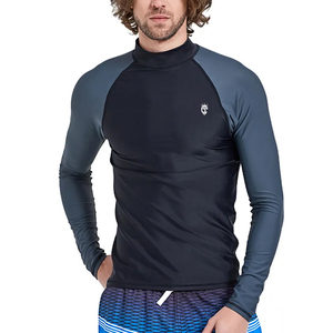 Meilleur prix Rash Guard pour hommes de qualité supérieure à séchage rapide Fitness Gym Wear Logo personnalisé extensible tissu uni longue longueur pour - Product Image 1