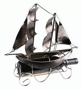 Casier à vin en métal de qualité standard Design le plus tendance Forme de bateau Champagne 1 porte-bouteille Décoration de table Debout libre - Product Image 4