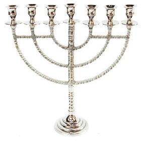 Candélabre en aluminium de haute qualité avec 7 bras en plaqué argent pour la décoration de table d'hôtel et de restaurant. - Product Image 1