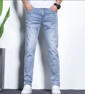 กางเกงยีนส์บางสำหรับผู้ชายกางเกงผ้าเดนิมทรงตรงเข้ารูปกางเกงอเนกประสงค์ลำลองสำหรับผู้ชายฤดูร้อน - Product Image 4