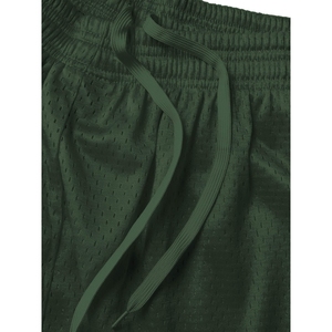 Pantalones Cortos de Malla de Lujo Personalizados para Verano, Diseño Sólido con Bolsillo con Cremallera, Ideales para Gimnasio, Entrenamiento, Baloncesto y Estilo Urbano - Product Image 5