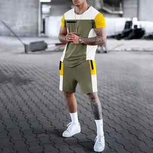 Fabricant, ensemble de chemises courtes respirantes haut de gamme, ensemble de shorts OEM décontractés pour hommes, ensembles de t-shirts d'été 100% en coton - Product Image 5